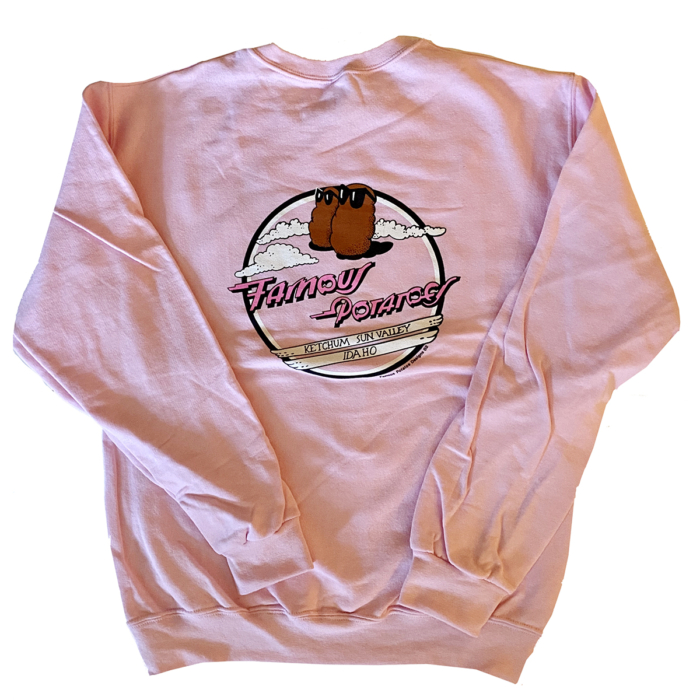 Famous Potatoes -Ladies Pink Crew Sweatshirt